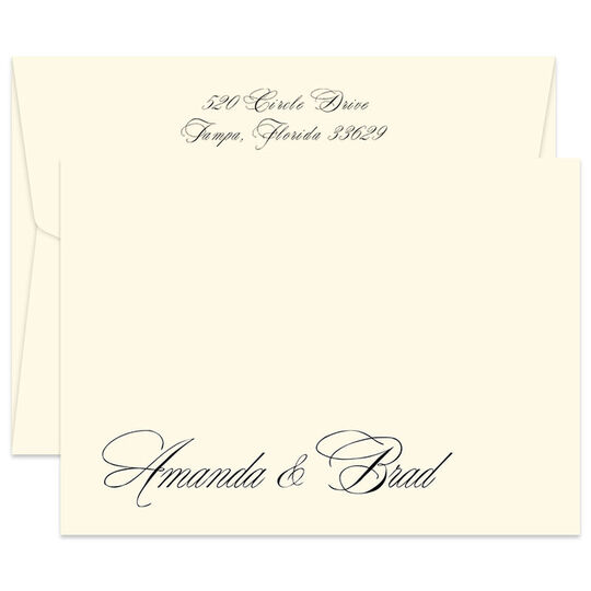 Impression Folded Note Cards - Raised Ink